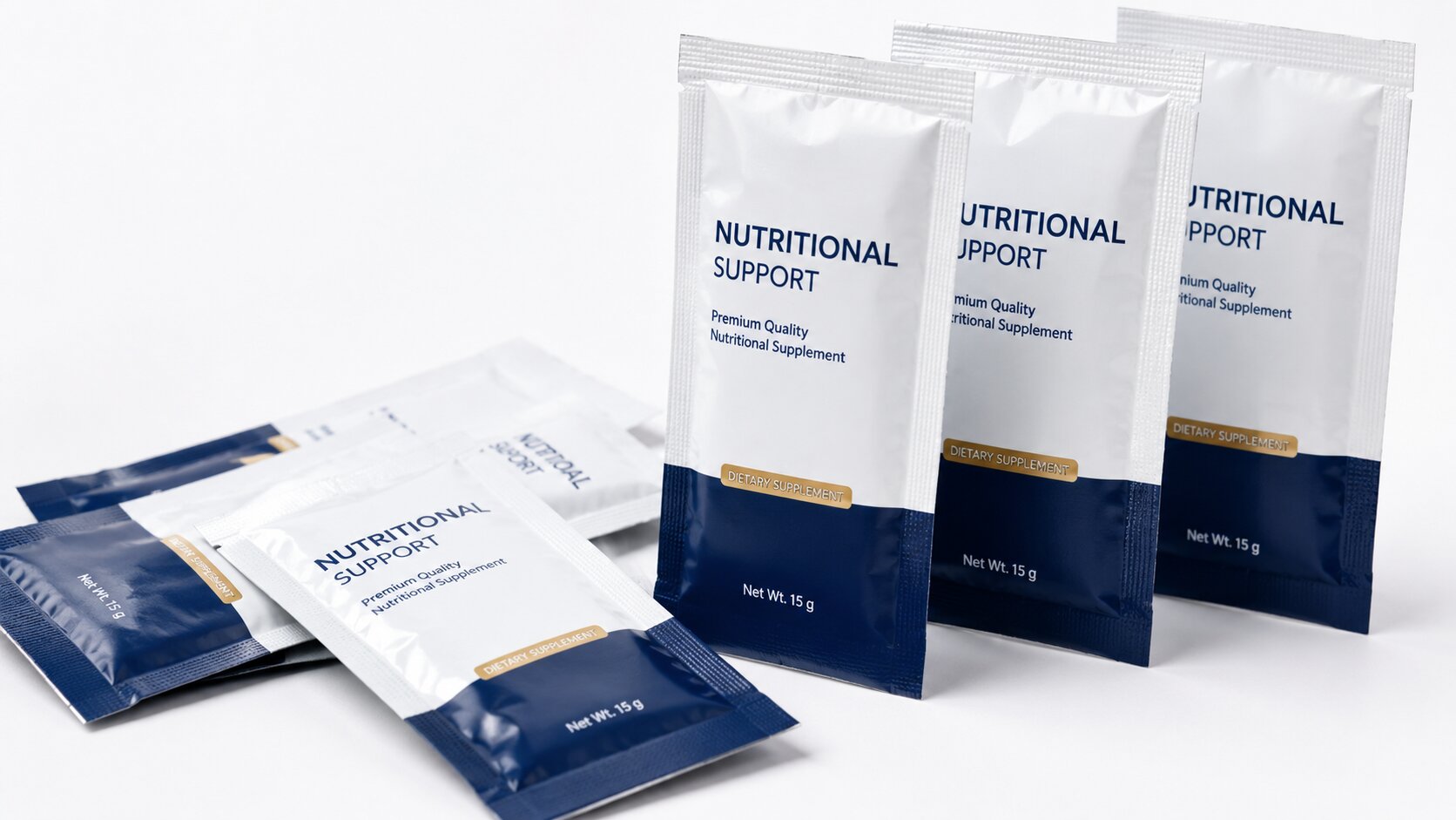 Single-dose sachet packaging and sealing